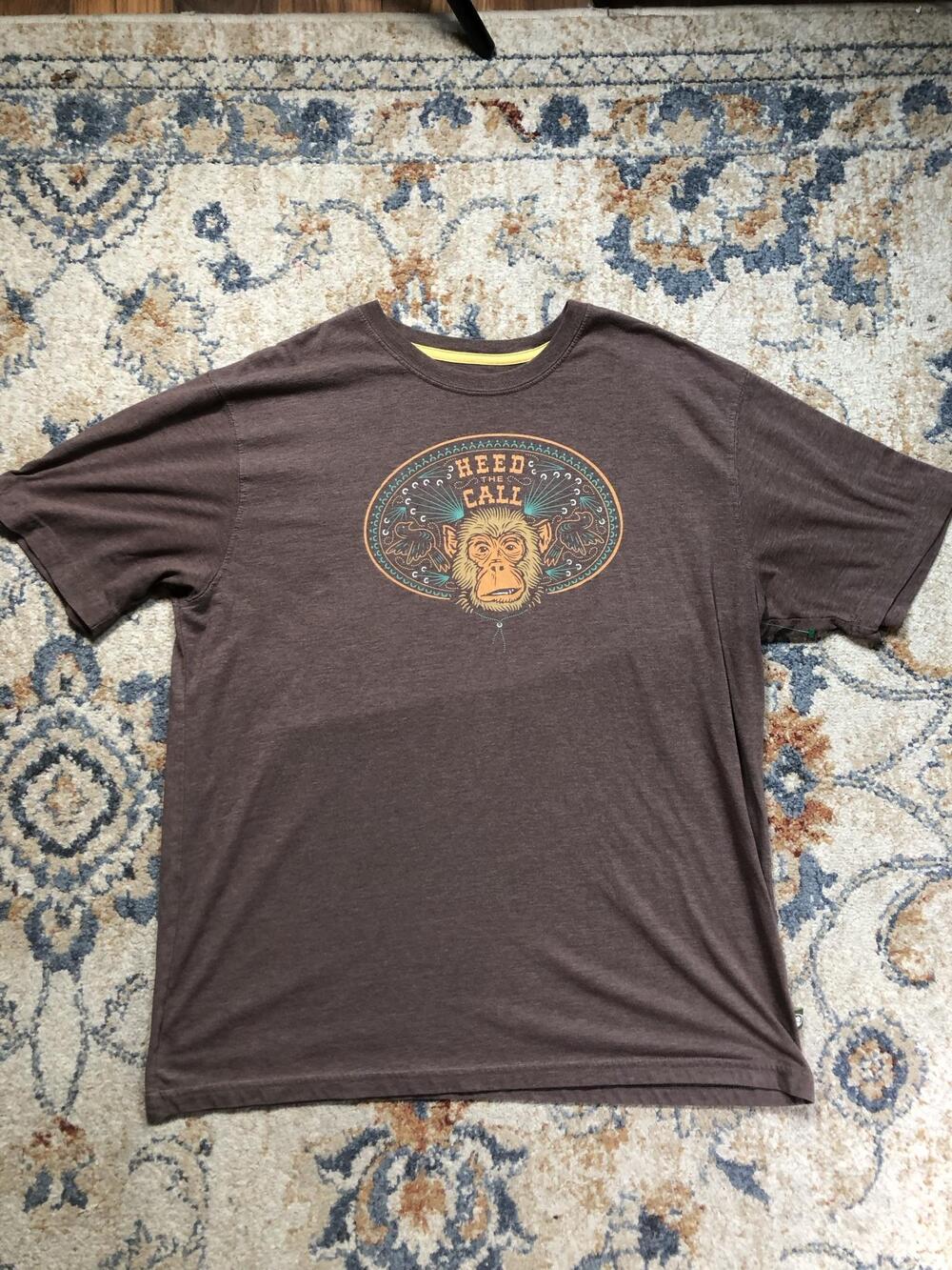 Howler Bros Shirt Mens XL Brown Heed The Call Monkey Graphic Tee Tagless
